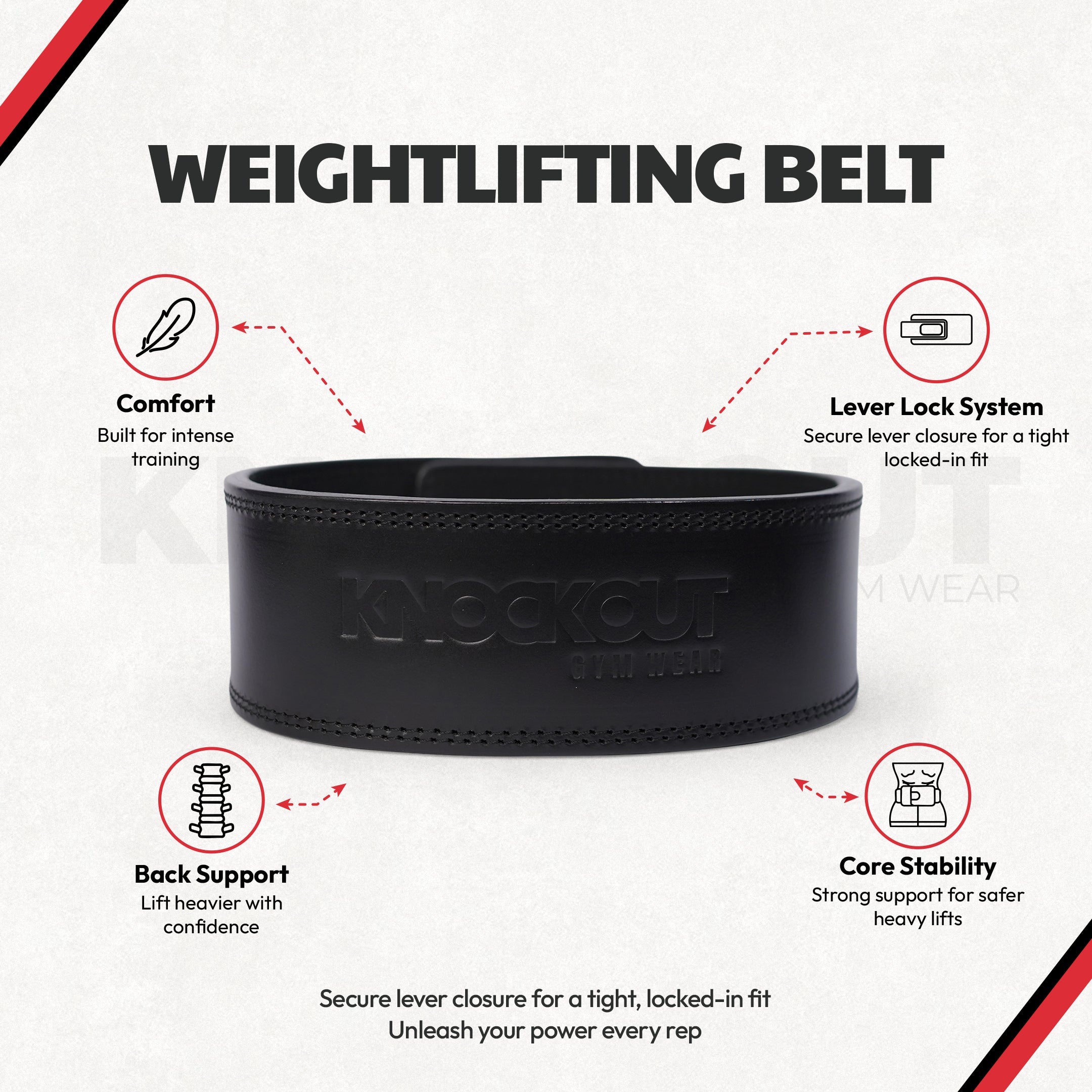 Weightlifting belt black