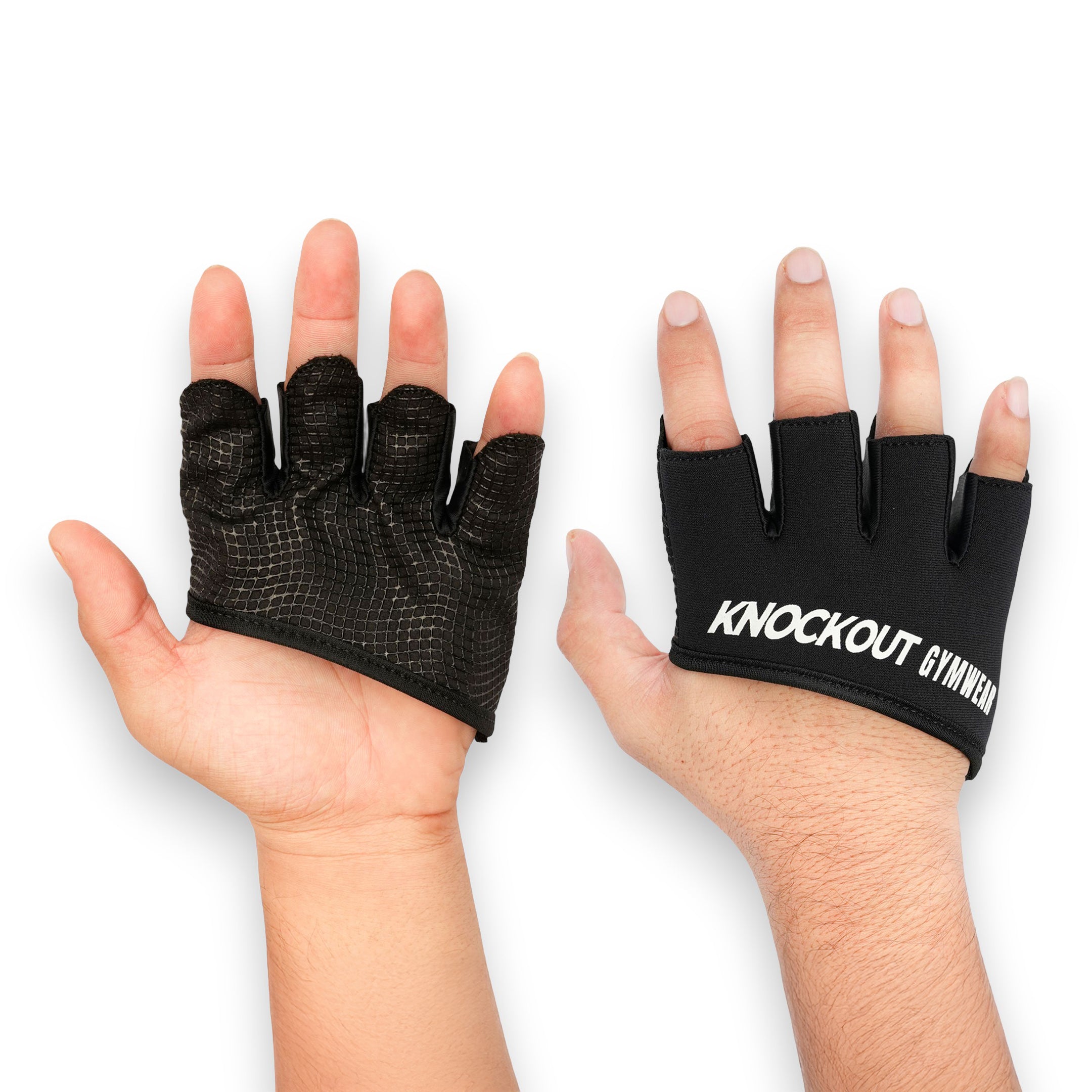 Black White Fingerless Knockout Gymwear