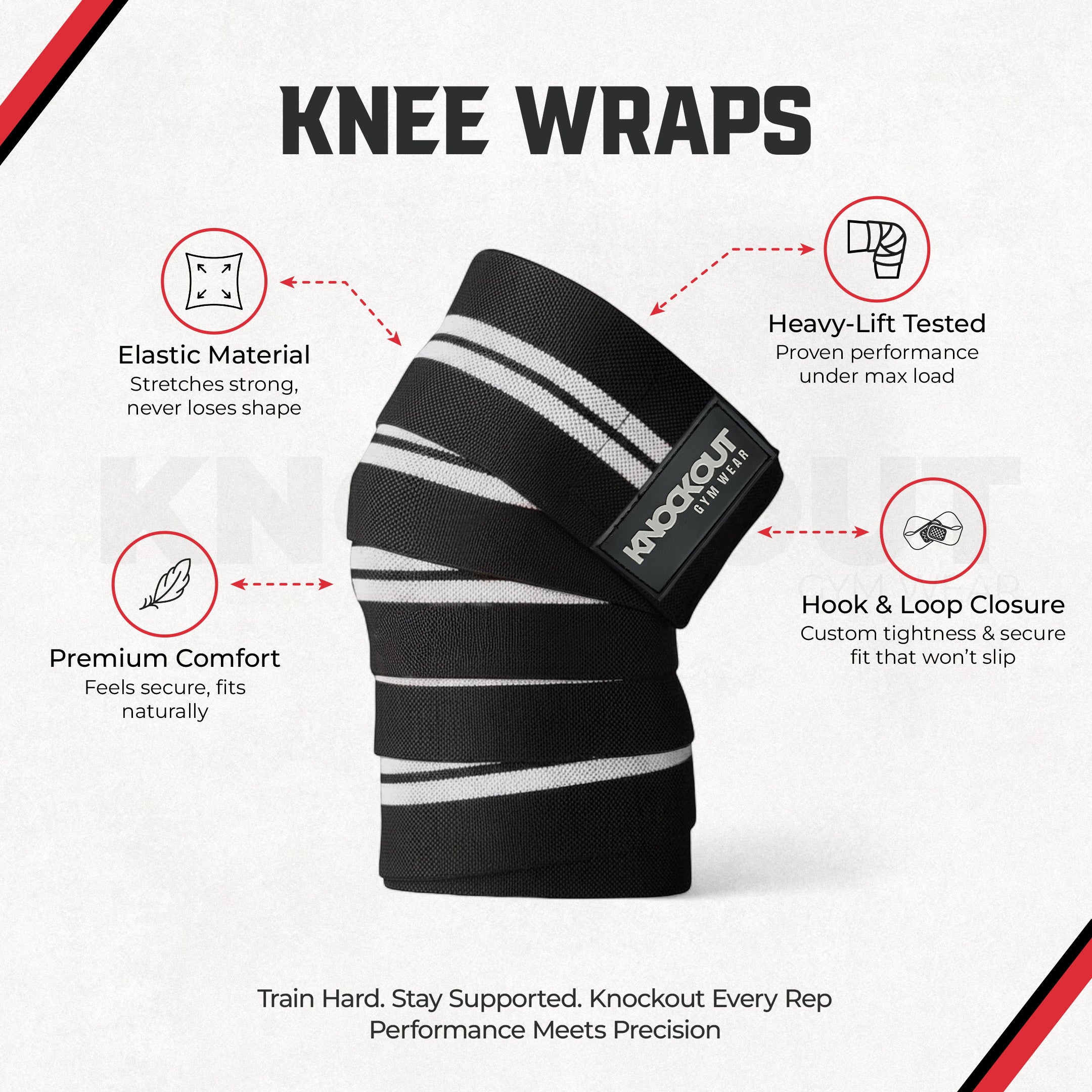 Knee Wraps white black