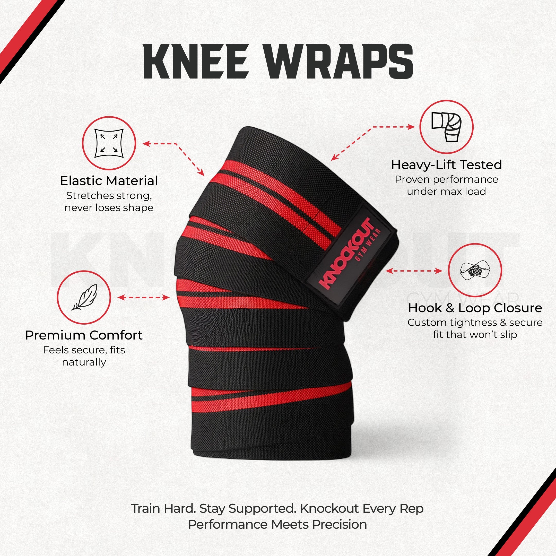 Knee Wrap Red Black