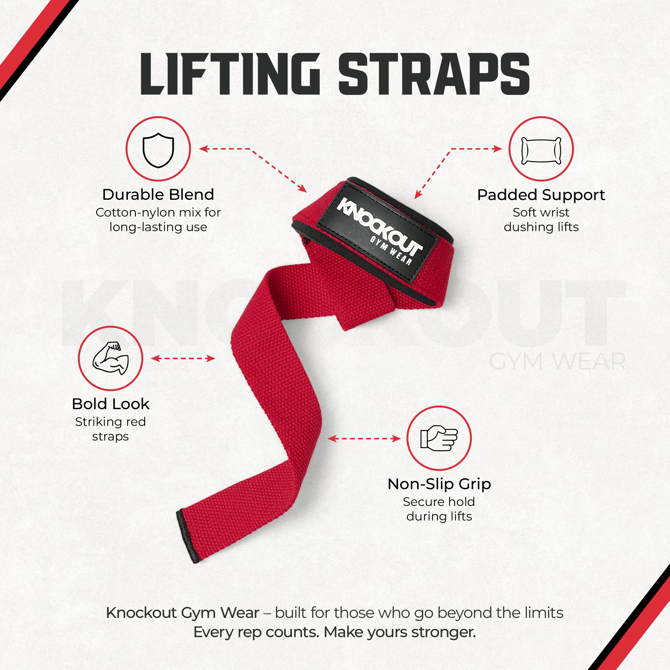 Lifting Strap Red Black