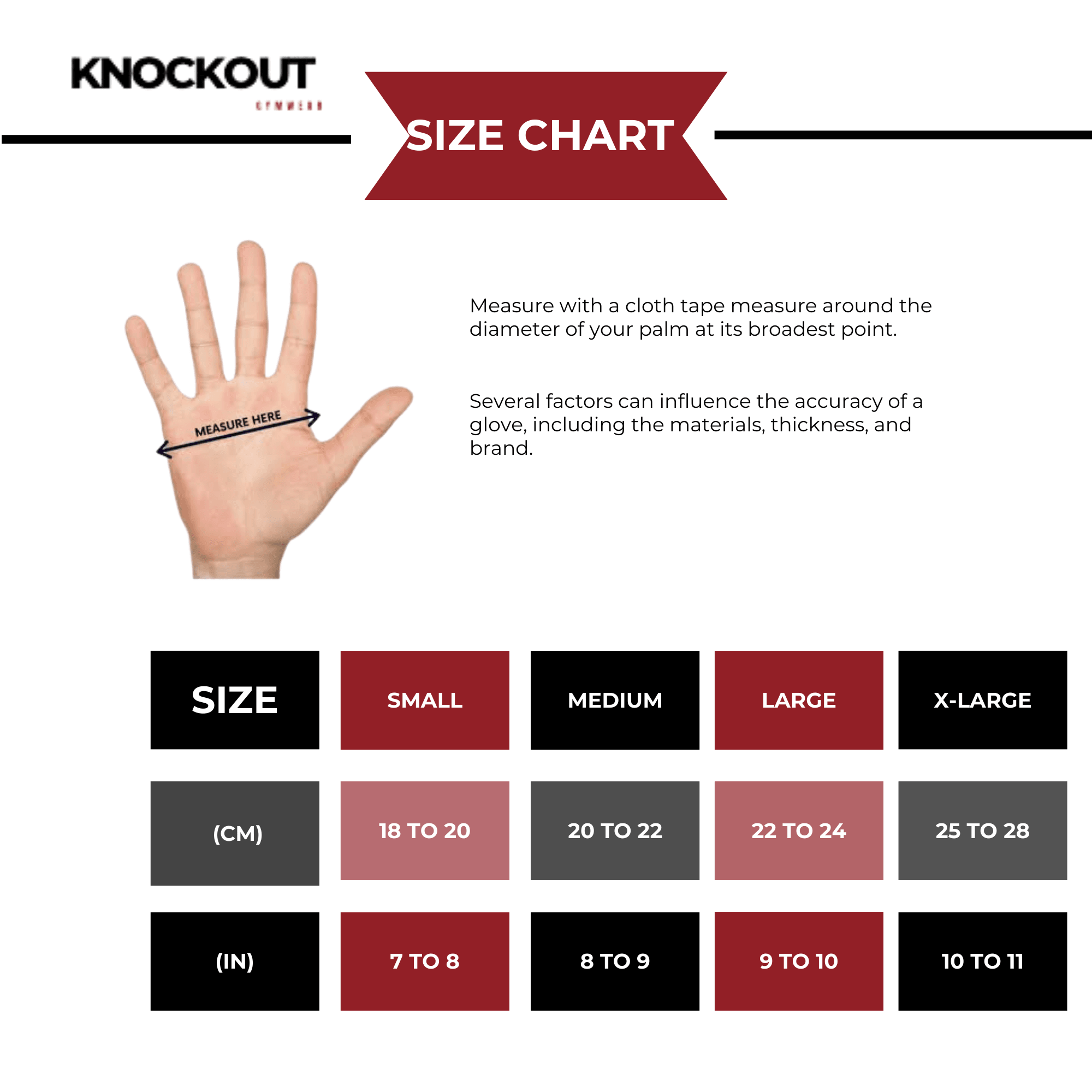 Discover our fitness gloves, including fingerless size chart options, for enhanced grip and protection during workouts. Perfect for all types of training.