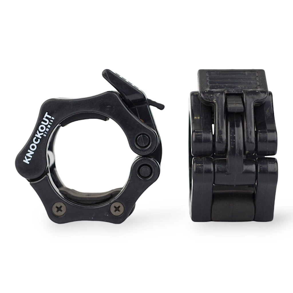 Secure your weights with the best Barbell Collars Black from Knockout Gym Wear. Our collars ensure safety and stability for effective barbell workouts.