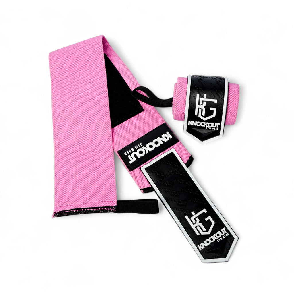 Knockout 20-In Wrist Wrap- Black Pink