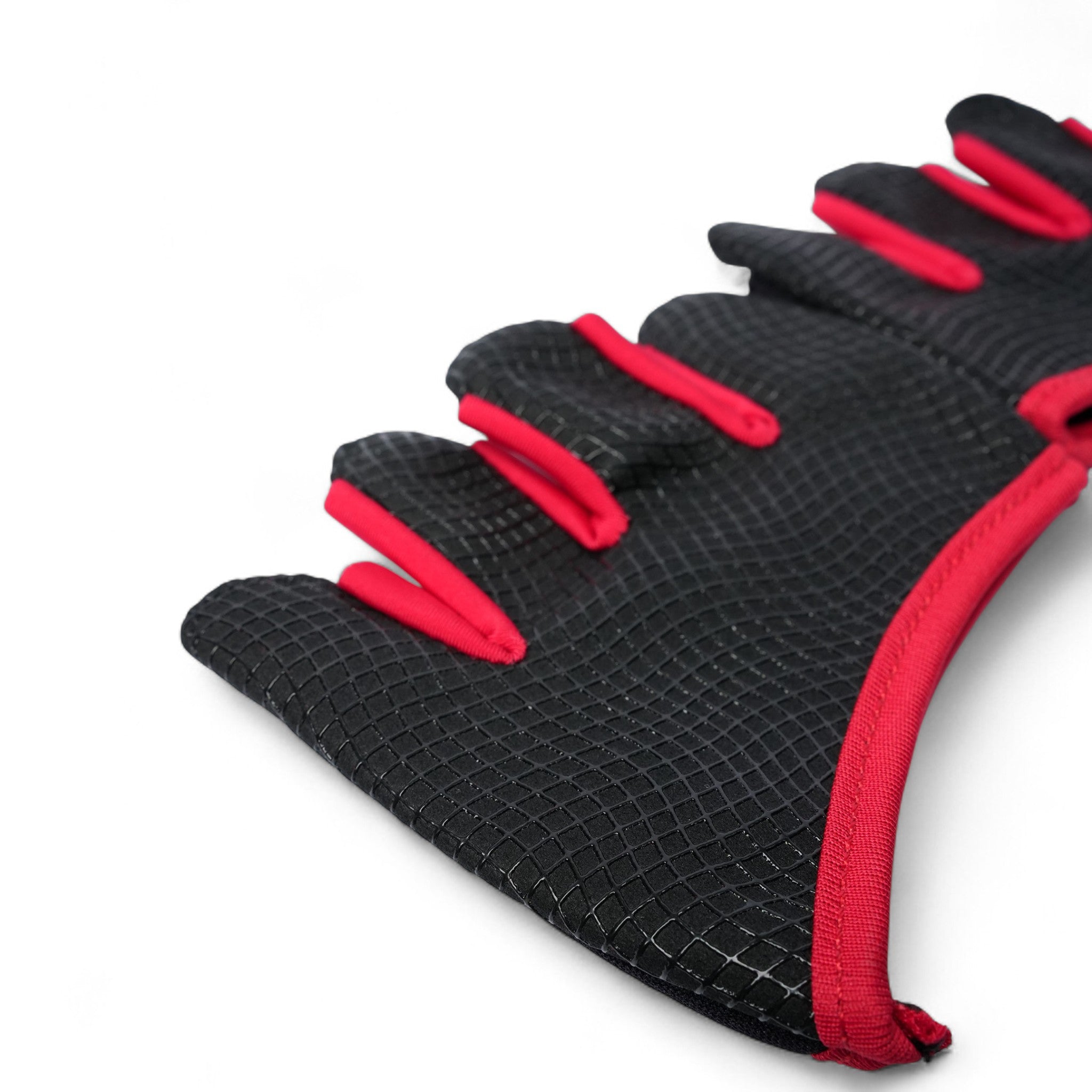 Red white fingerless fitness gloves