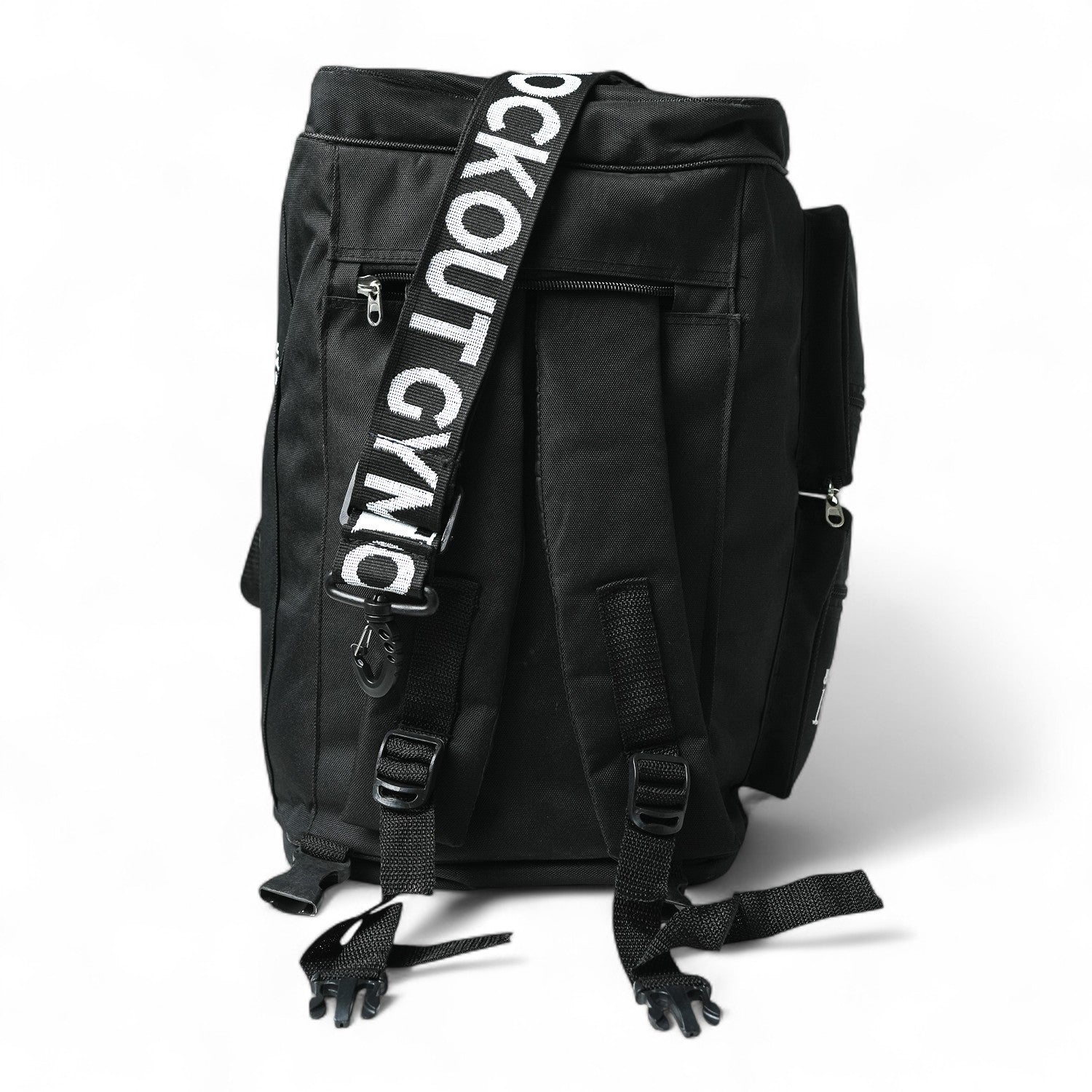 Black Gear bag with two way carry straps and multiple pockets