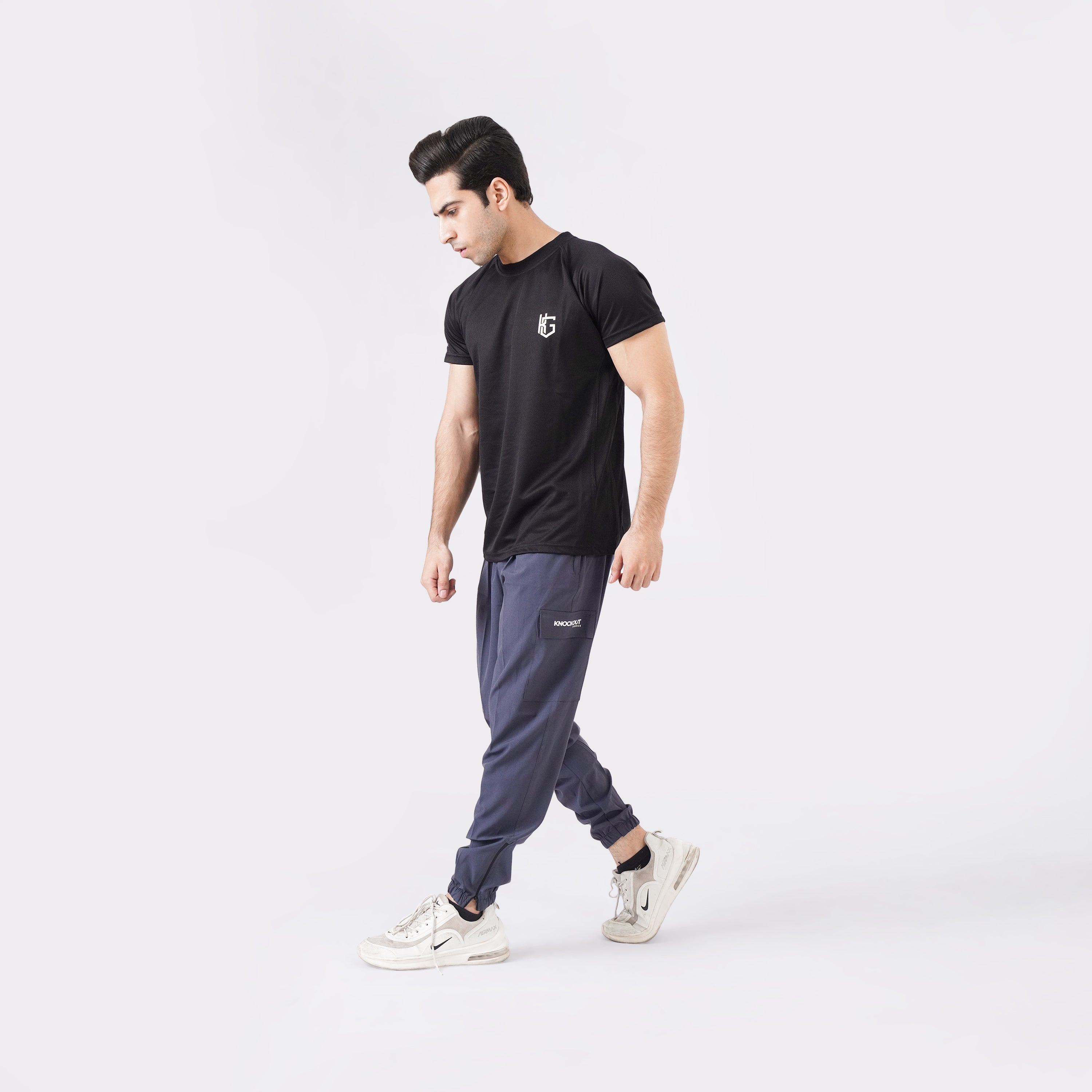 Micro Stretch Fabric Baggy Trouser - Gray