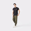 Micro Stretch Fabric Baggy Trouser - Olive Green