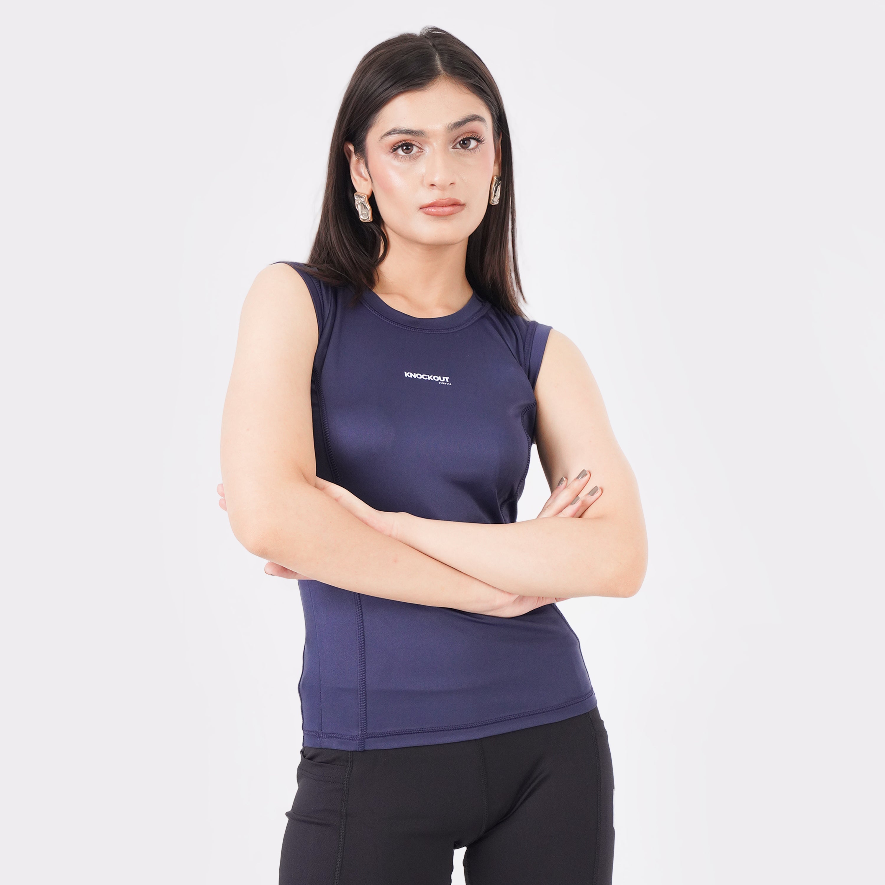 knockout Women Tank Top - Navy Blue
