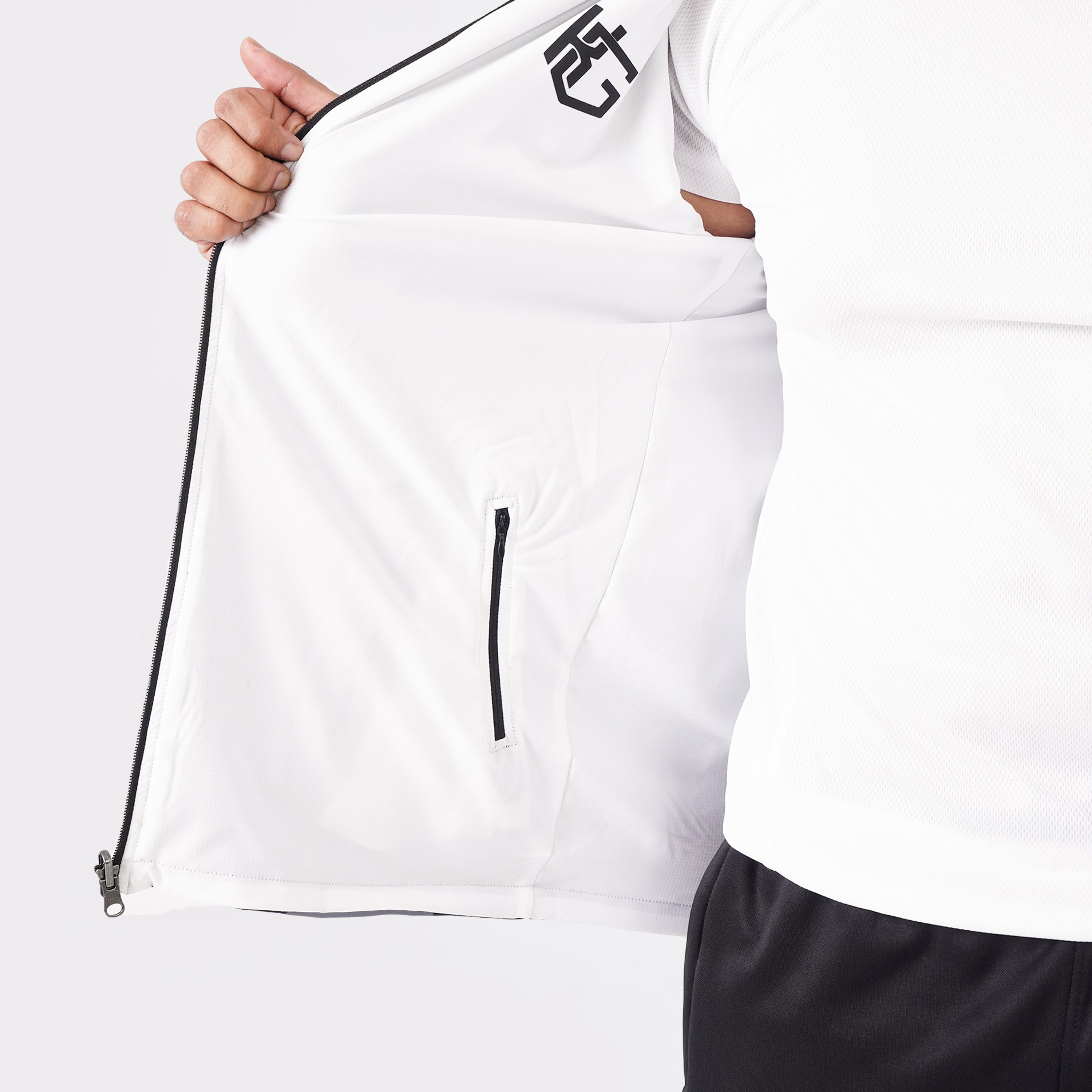 White & Navy Blue Edition Double Layer 2-in-1 Jacket