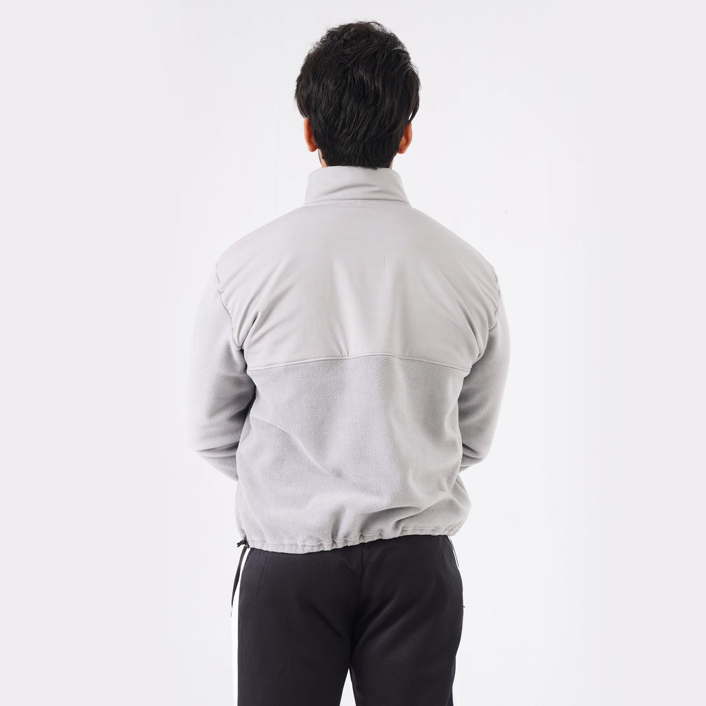 Micro Stretch Polar Fleece Half-Zip Jacket- Gray