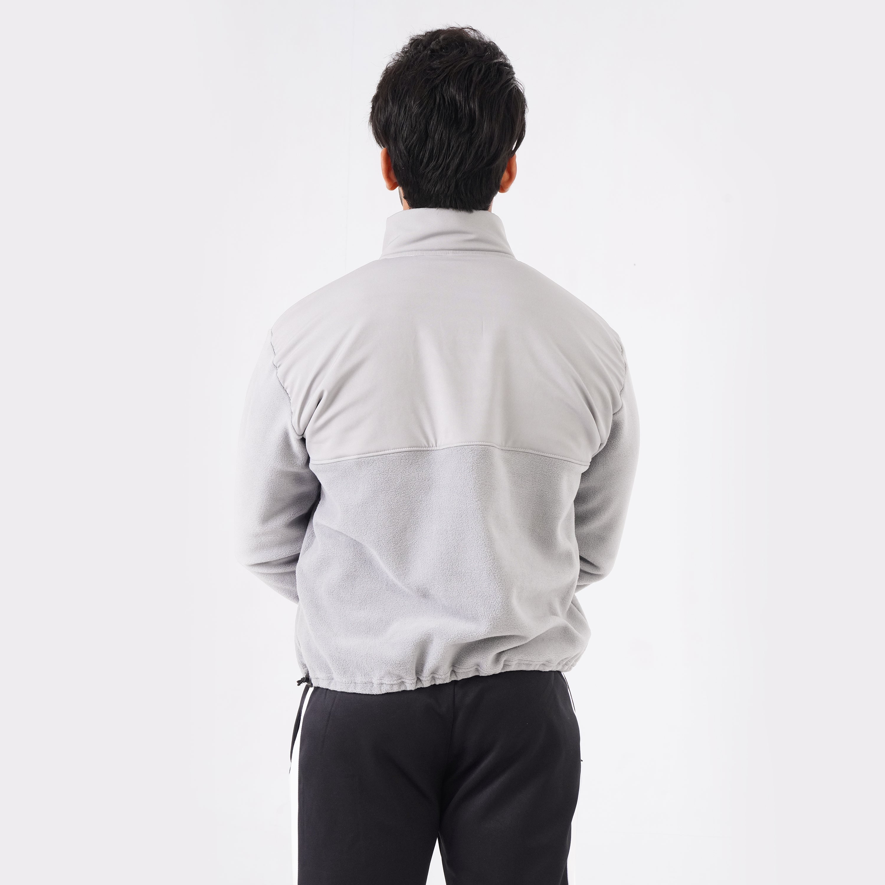 Micro Stretch Polar Fleece Half-Zip Jacket- Gray