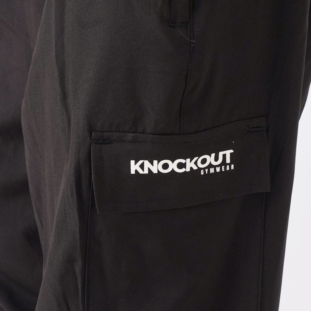 Micro Stretch Fabric Baggy Trouser - Black
