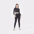 Knockout Cropped Long Sleeve - Black