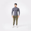 Knockout High Neck Compression Long Sleeve - Gray