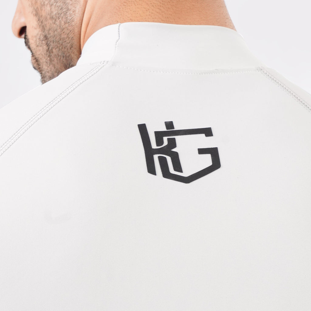 High Neck Compression t shirt Light Stone