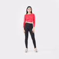 Knockout Cropped Long Sleeve - Red