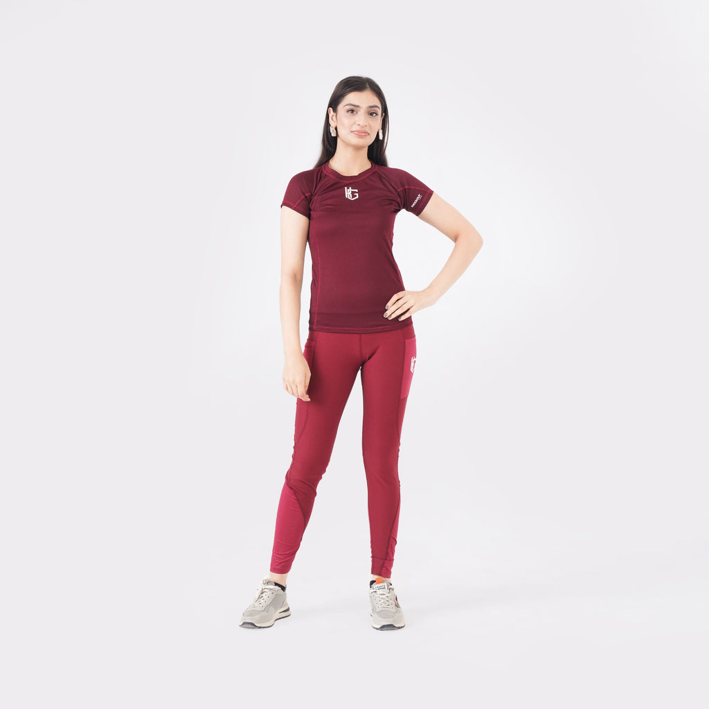 Knockout Maroon FlexFit Active Leggings
