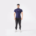 Knockout High Neck Compression t-shirt - Navy Blue