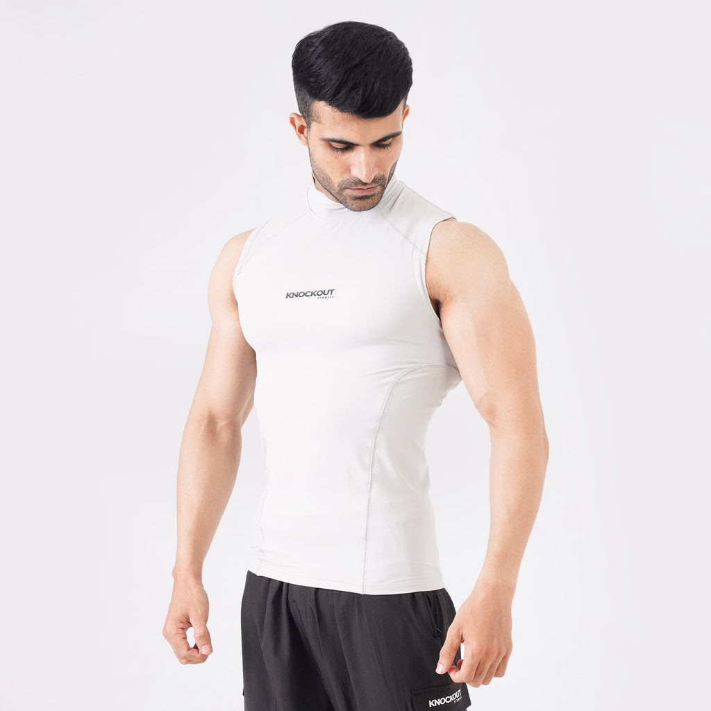 Knockout Light Stone Sleeveless High Neck Compression