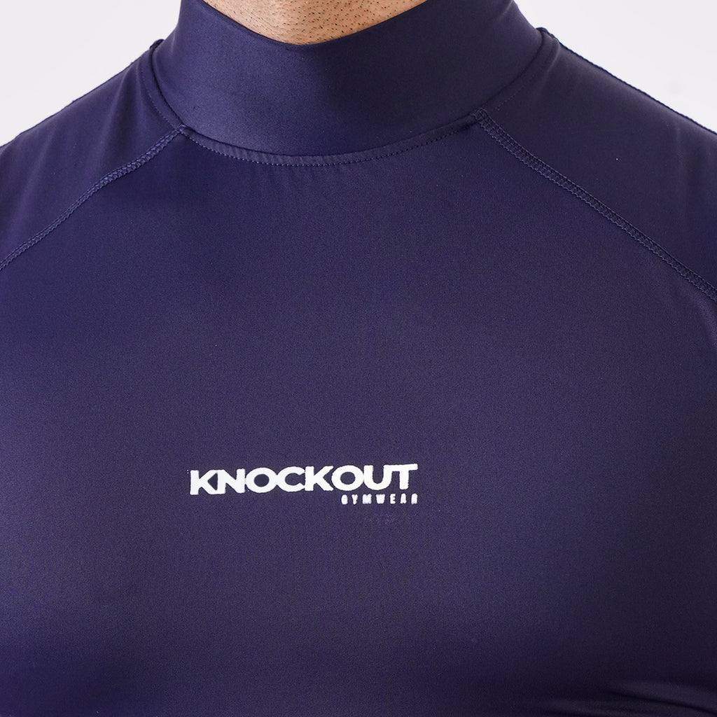 Navy Blue Sleeveless High Neck Compression