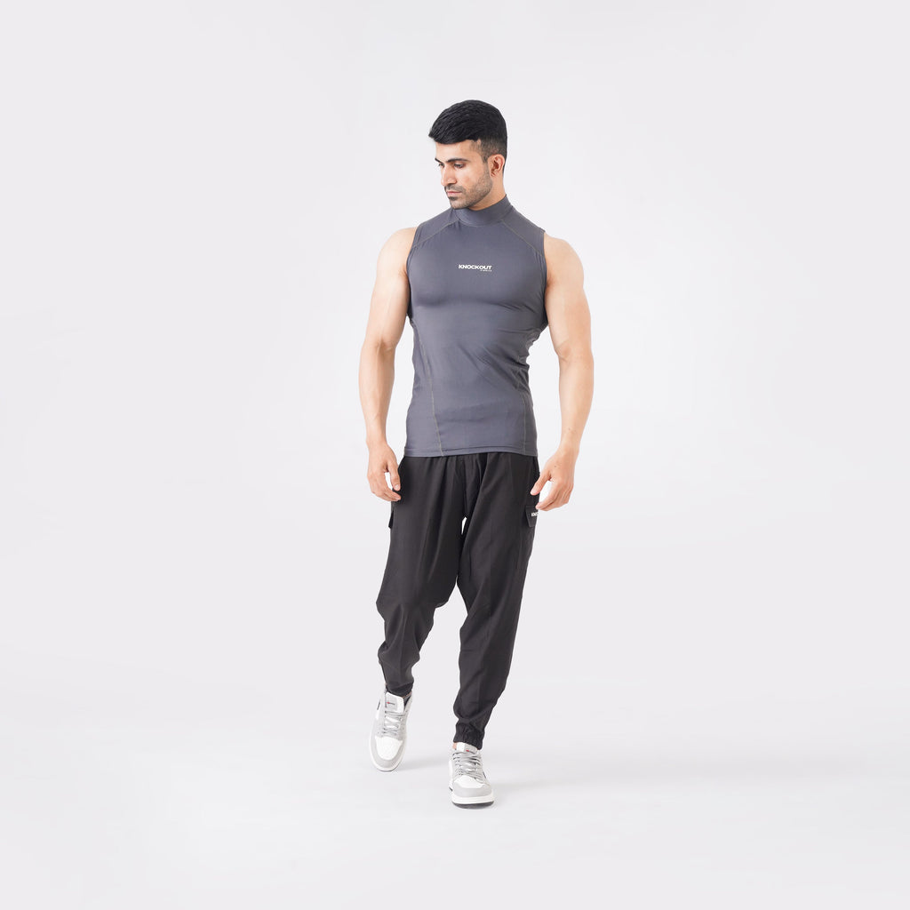 Knockout Sleeveless High Neck Compression - Gray