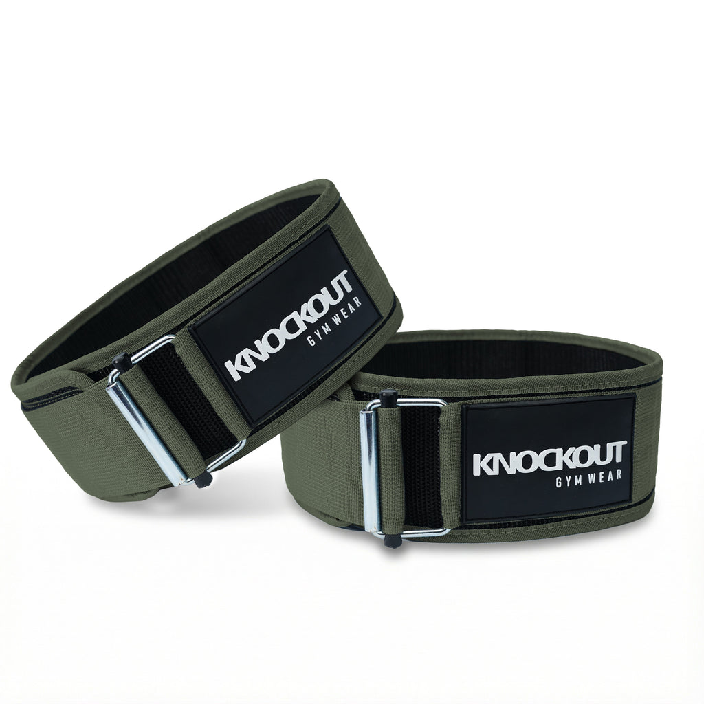 Self-Locking Dark Green Weightlifting Belt