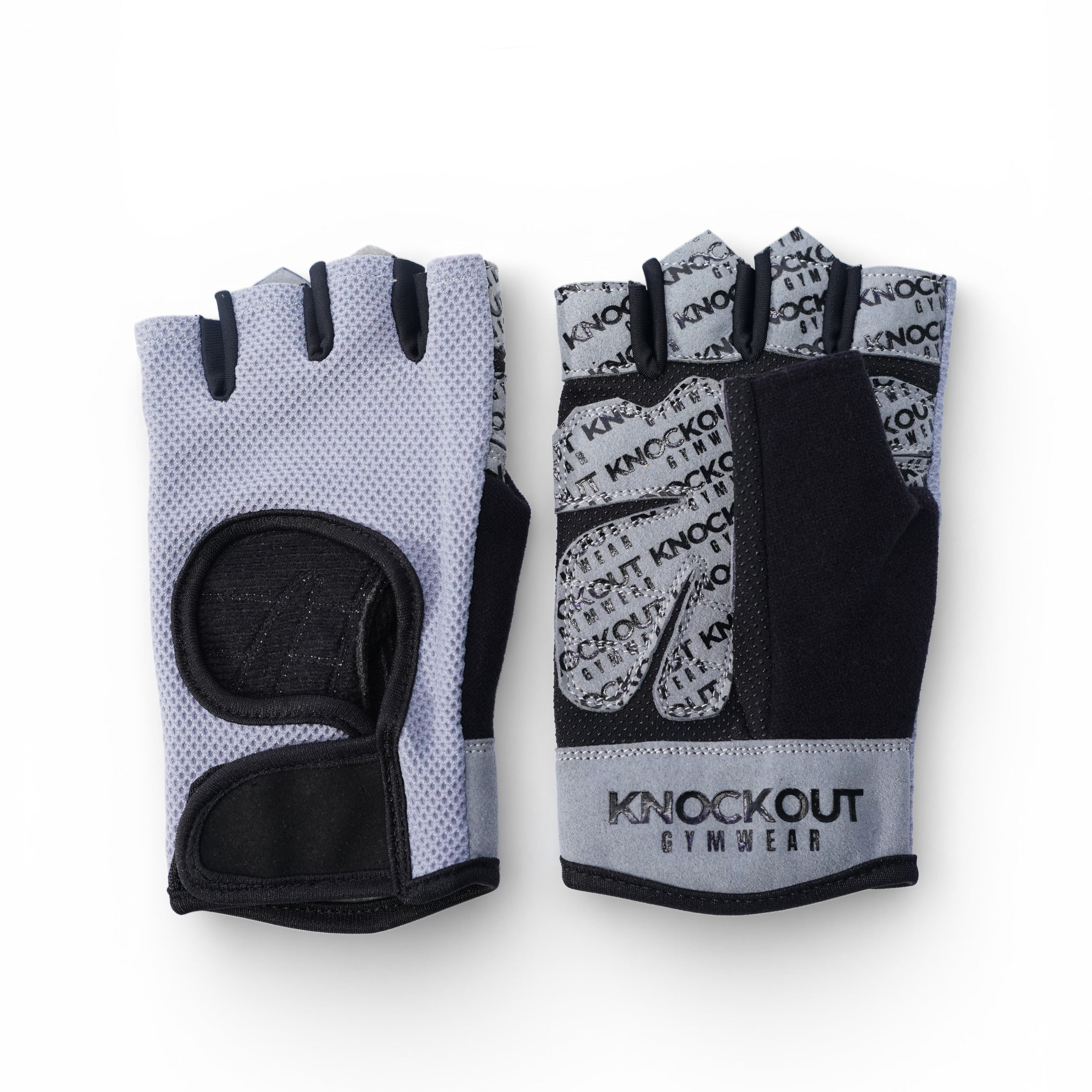 Knockout Grey gym Gloves