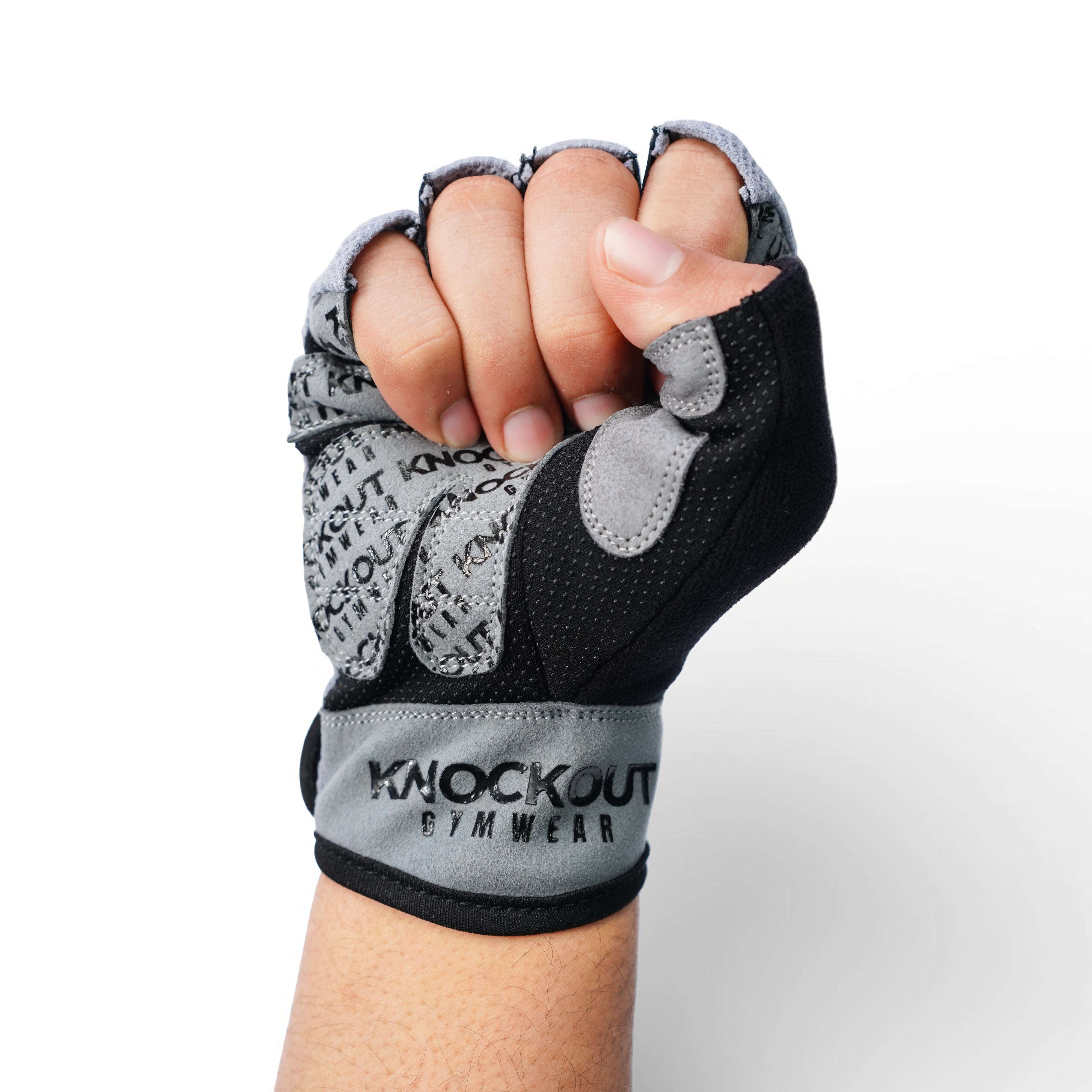 Knockout Grey gym Gloves