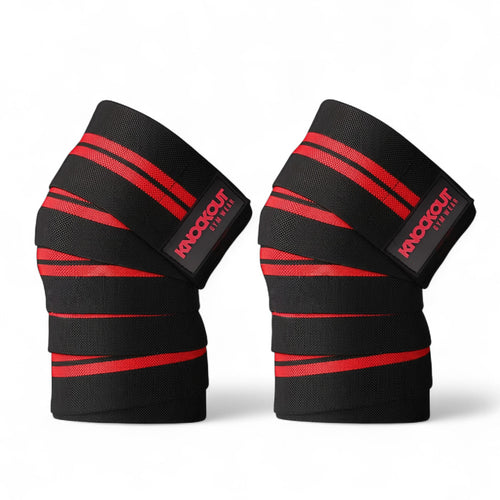 Knockout 78In Knee Wraps - Red