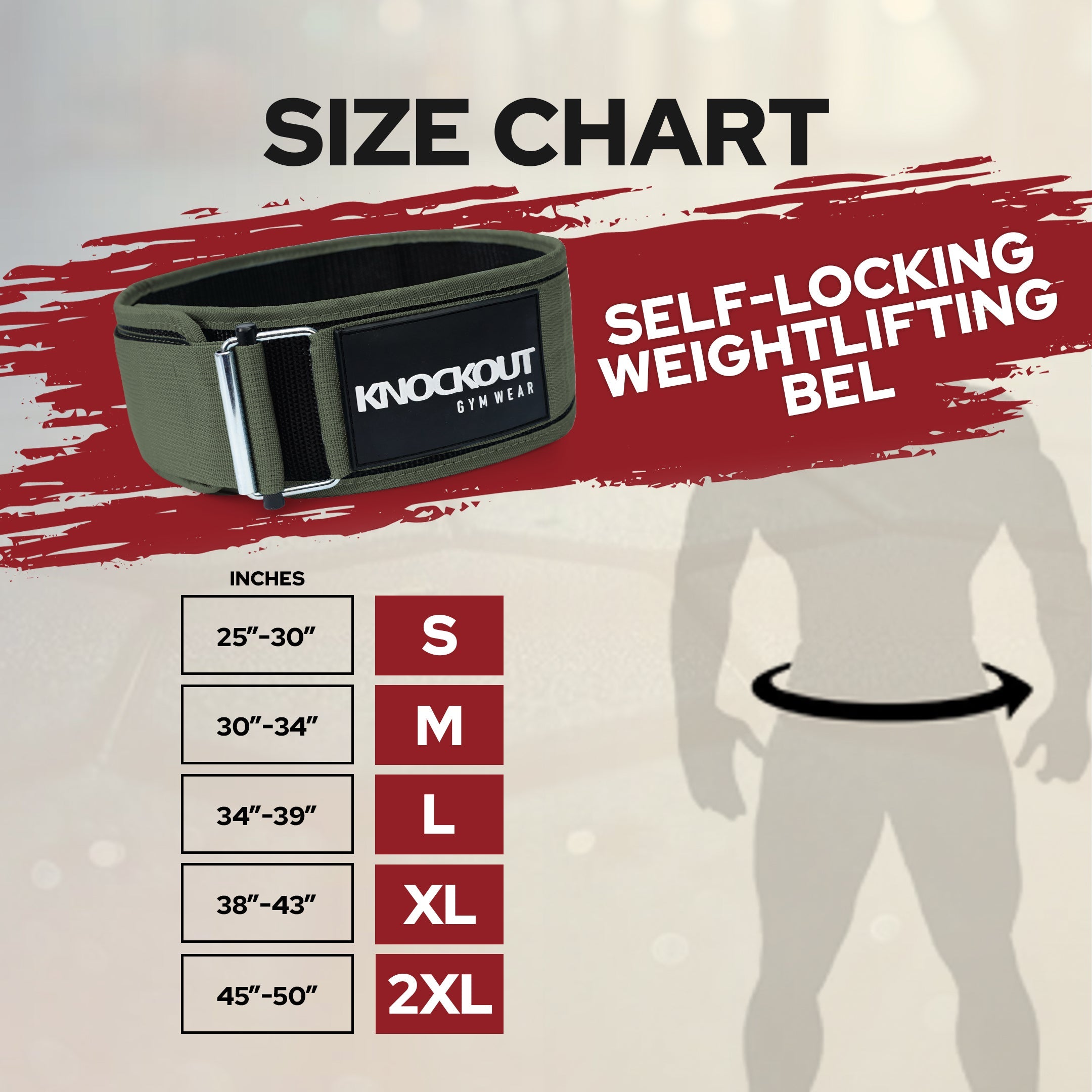 Self Locking Weight Lifting Belt