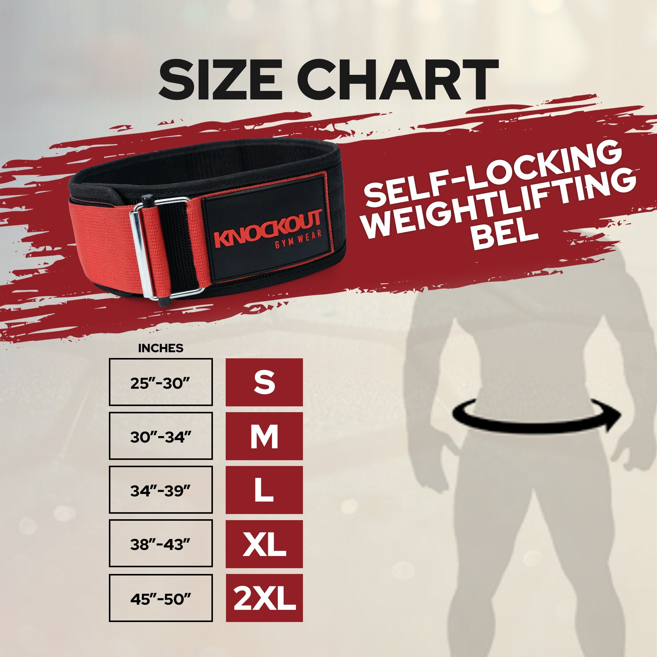 Self Locking Weight Lifting Belt