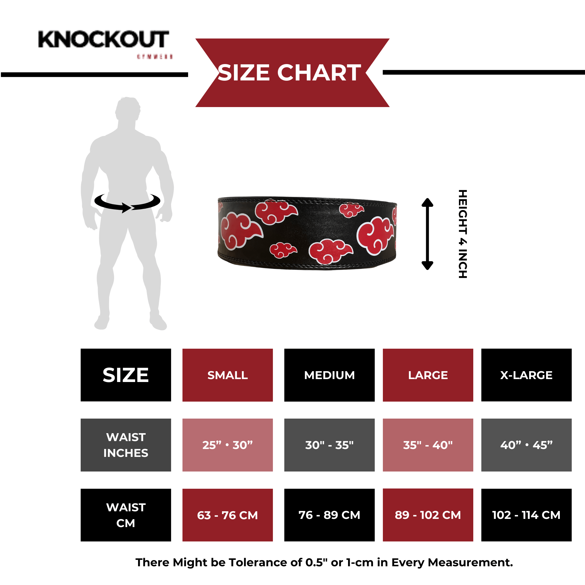 KG Printed Weightlifting Belt Akatsuki Edition - Knockoutgymwear